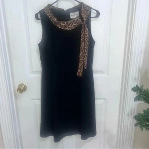 Danny & Nicole black and leopard dress